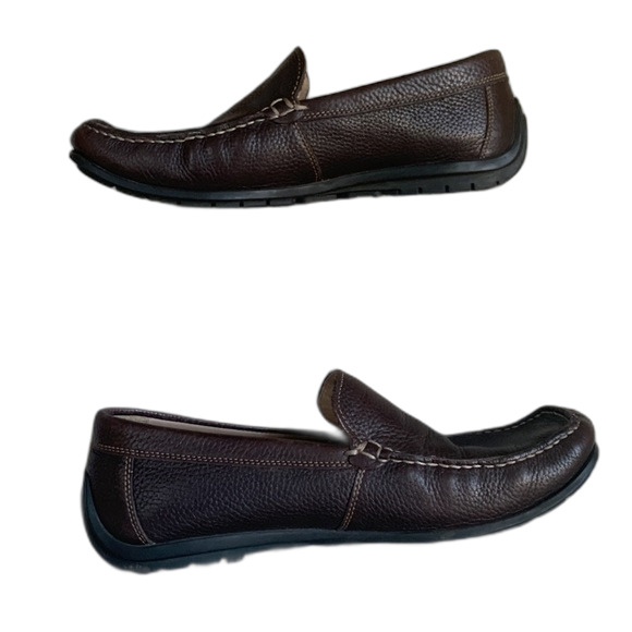 Ecco Classic Brown Leather Slip-On Moccasin Driving Shoe Size 10-10.5 - Picture 9 of 9